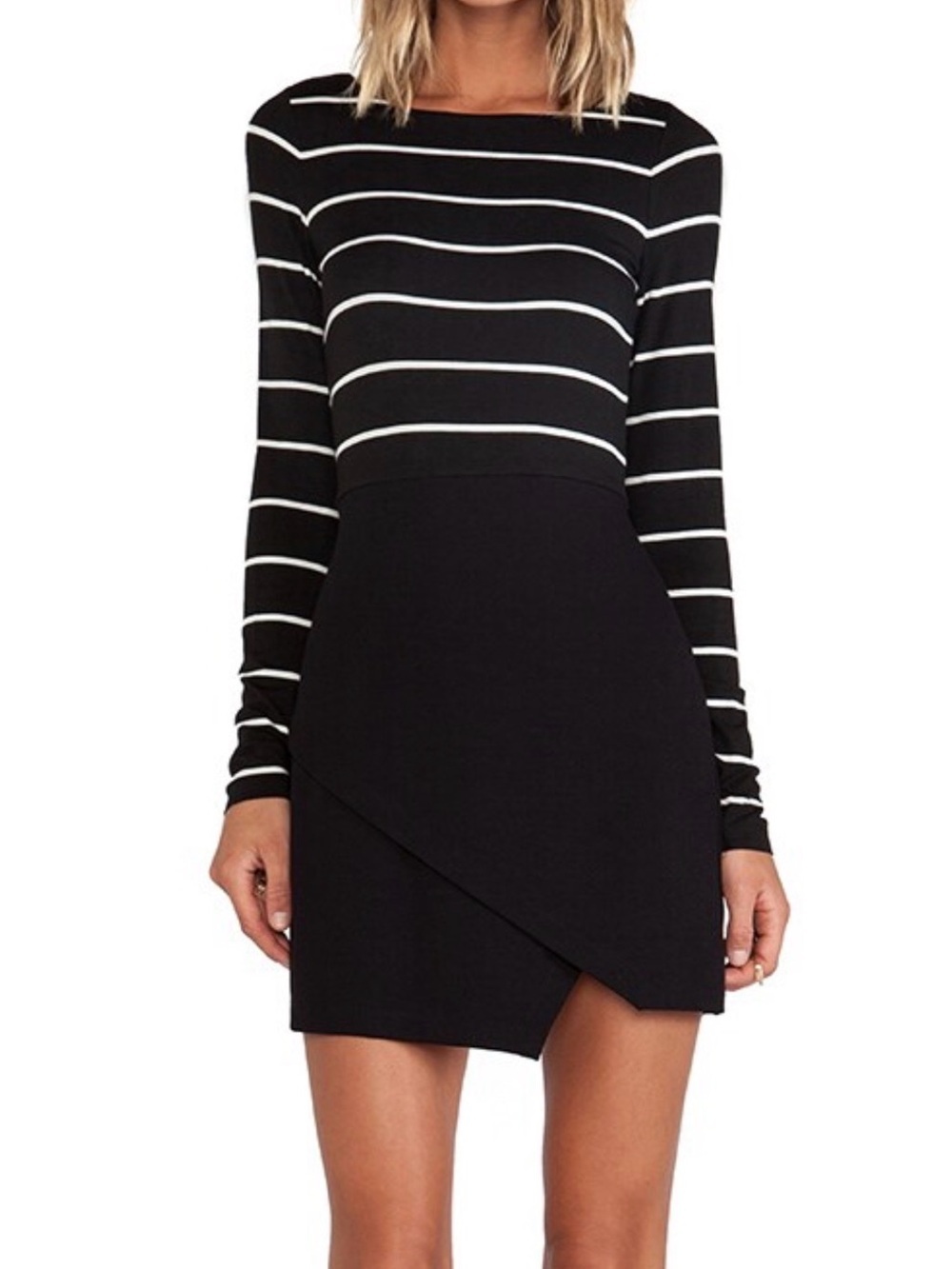 Bailey 44 Black & White Striped Sheath Dress – Size M (1360)